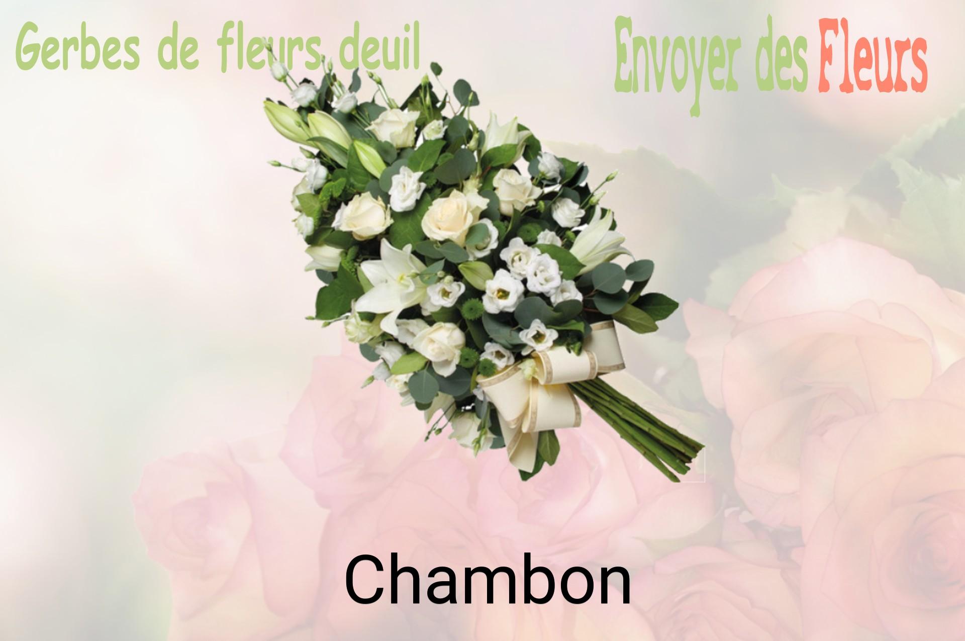 Gerbe de fleurs de deuil livrée à Chambon